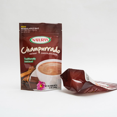 340g Champurrado стойки сумка Hocolate мешка вверх немедленная пакуя с молнией