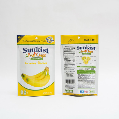 сухой банан 1.4oz откалывает упаковку еды Recyclable стоит вверх мешки с молнией